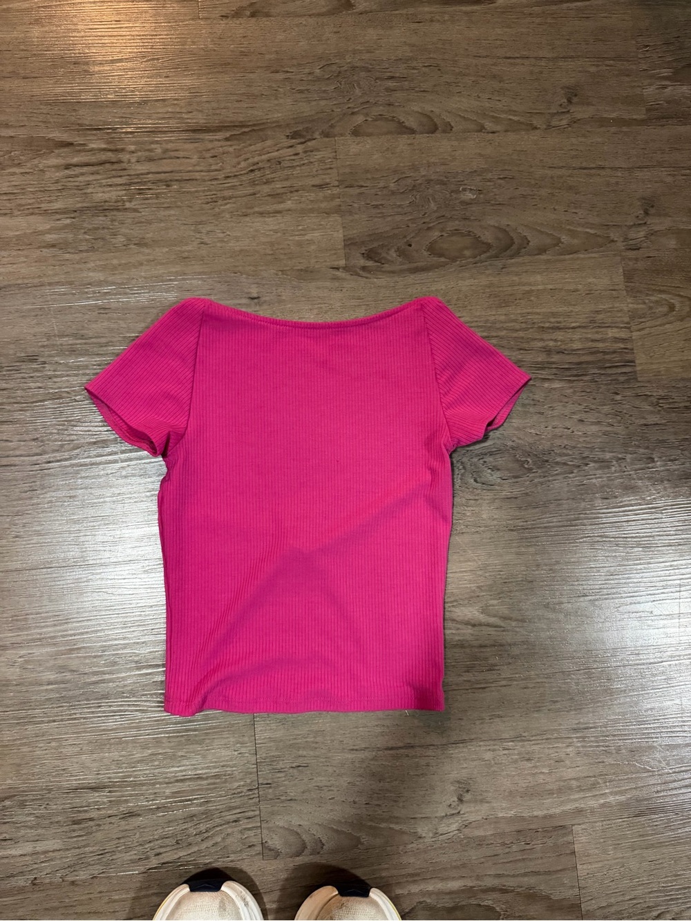Urban Outfitters Hot Pink Ribbed Short Sleeve Top